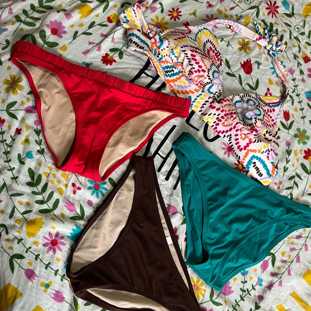 Victoria’s Secret Colorful Bikini Set with Floral Top